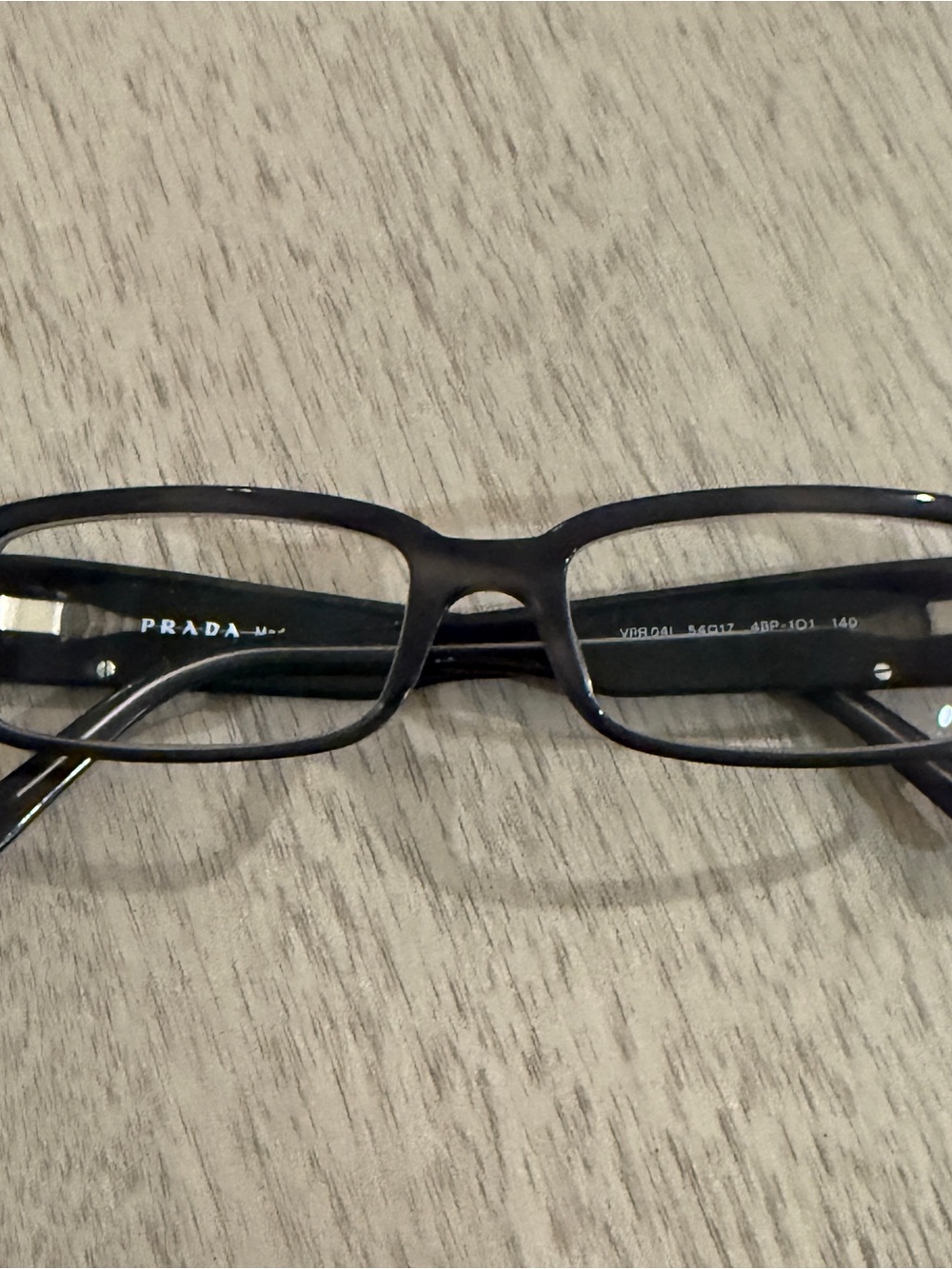 Prada Black Rectangular Eyeglass Frames with Original Case